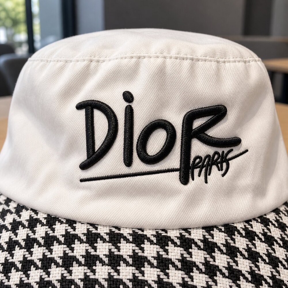 Dior Houndstooth Bucket Hat - Picture 5 of 6